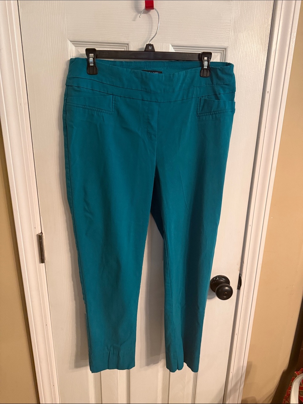 Zach and Rachel Teal Pull-On Stretch Dress Pants for Women